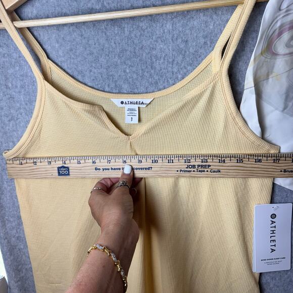 NWT Athleta Outfit Cami & Shorts Womens Small Wind Down Yellow Athleisure Lounge - Picture 8 of 13